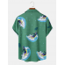 Mens Surfing Male Print Hem Cuff Short Sleeve Shirts