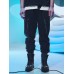 Mens Solid Color Multi Pocket Utility Street Drawstring Cargo Pants